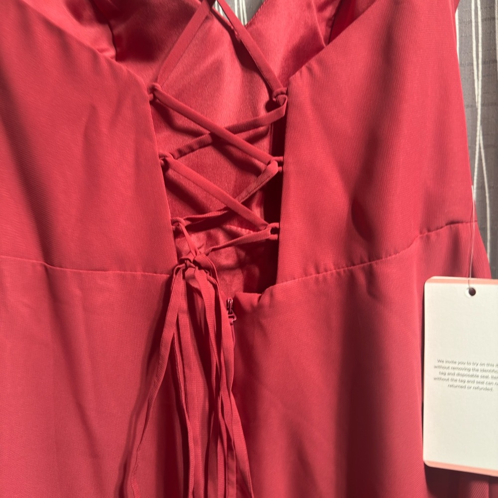 JJ’s House A-line floor length chiffon bridesmaid dress “Cinnamon Rose” Sz 10 - Picture 8 of 9
